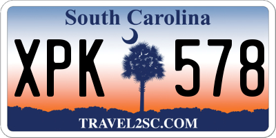 SC license plate XPK578