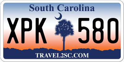 SC license plate XPK580