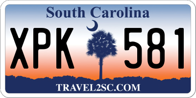 SC license plate XPK581