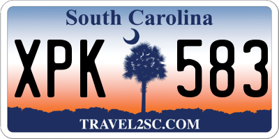 SC license plate XPK583