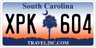 SC license plate XPK604