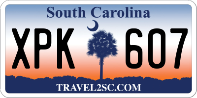 SC license plate XPK607