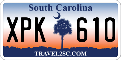 SC license plate XPK610