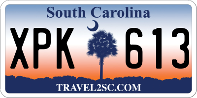 SC license plate XPK613