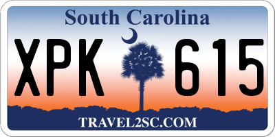 SC license plate XPK615