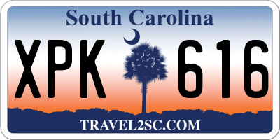 SC license plate XPK616