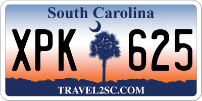 SC license plate XPK625