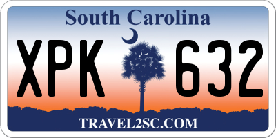 SC license plate XPK632