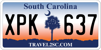 SC license plate XPK637