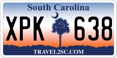 SC license plate XPK638