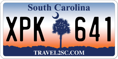 SC license plate XPK641