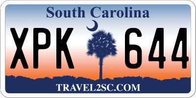 SC license plate XPK644