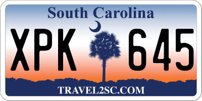 SC license plate XPK645