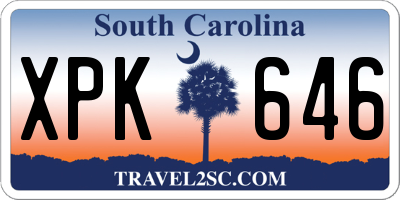 SC license plate XPK646