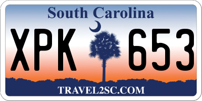 SC license plate XPK653