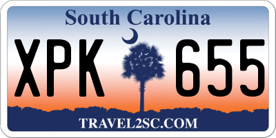 SC license plate XPK655