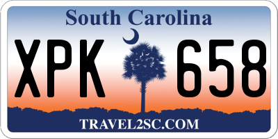 SC license plate XPK658