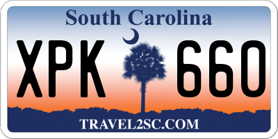 SC license plate XPK660