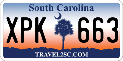 SC license plate XPK663