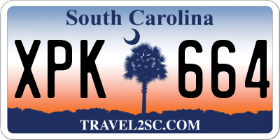 SC license plate XPK664