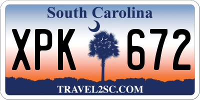 SC license plate XPK672