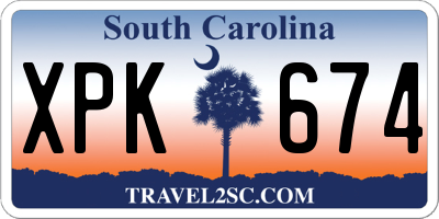 SC license plate XPK674