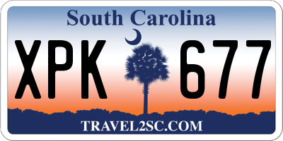 SC license plate XPK677
