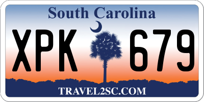 SC license plate XPK679