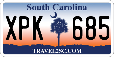 SC license plate XPK685