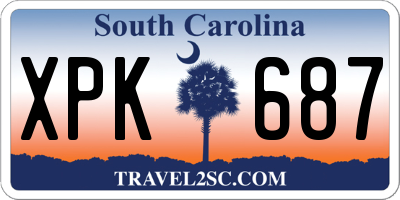 SC license plate XPK687