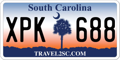 SC license plate XPK688