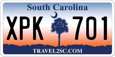 SC license plate XPK701