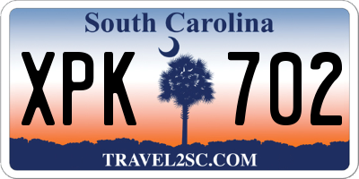 SC license plate XPK702