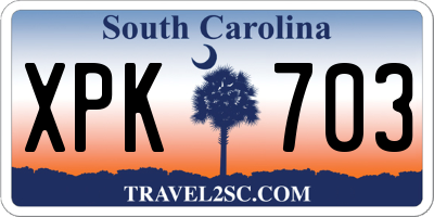 SC license plate XPK703