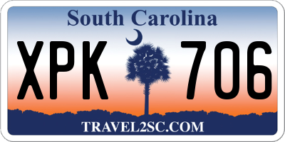 SC license plate XPK706