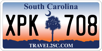 SC license plate XPK708