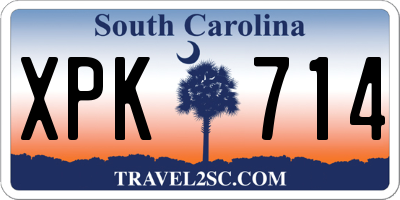 SC license plate XPK714