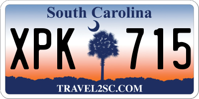SC license plate XPK715