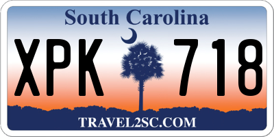 SC license plate XPK718