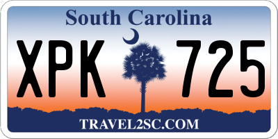SC license plate XPK725