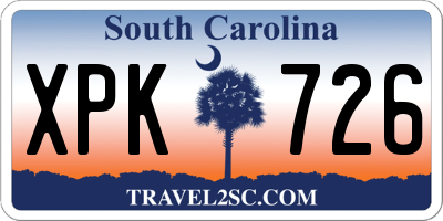 SC license plate XPK726