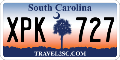 SC license plate XPK727