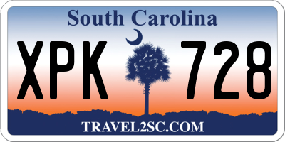 SC license plate XPK728