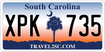 SC license plate XPK735