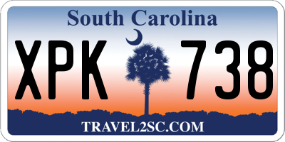 SC license plate XPK738