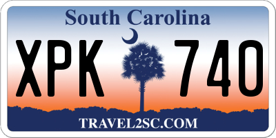 SC license plate XPK740