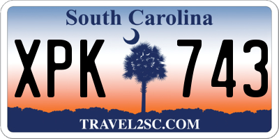 SC license plate XPK743