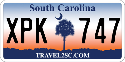 SC license plate XPK747
