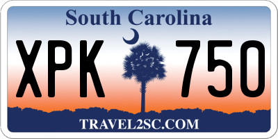 SC license plate XPK750