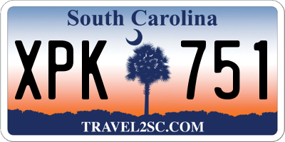 SC license plate XPK751
